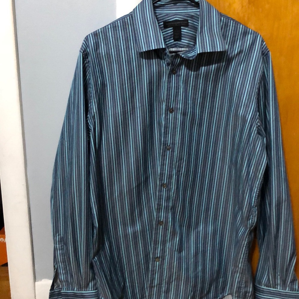 Men’s striped button down shirt